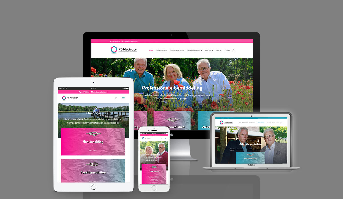 Website van PB-mediation Roosendaal